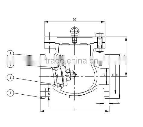 JIS F7373 10K Marine Cast Iron Swing Check Globe Valve