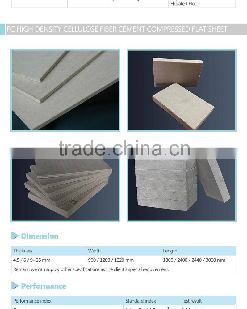 Australian code fibro cement compressed sheet 18mm*1200mm*2700mm