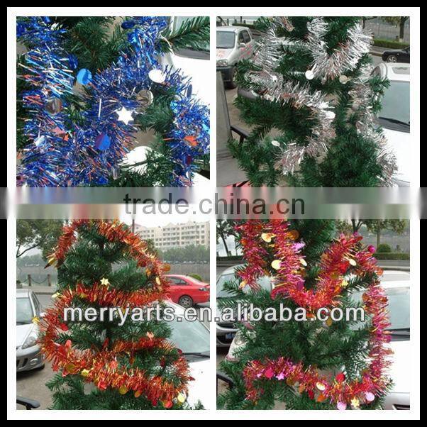 christmas wired tinsel garland shiny colored christmas decoration tinsel