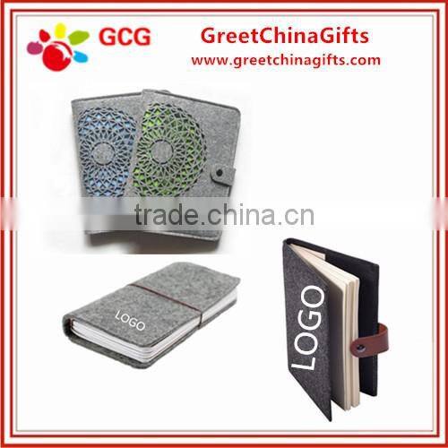 Custom logo school notebook with felt cover