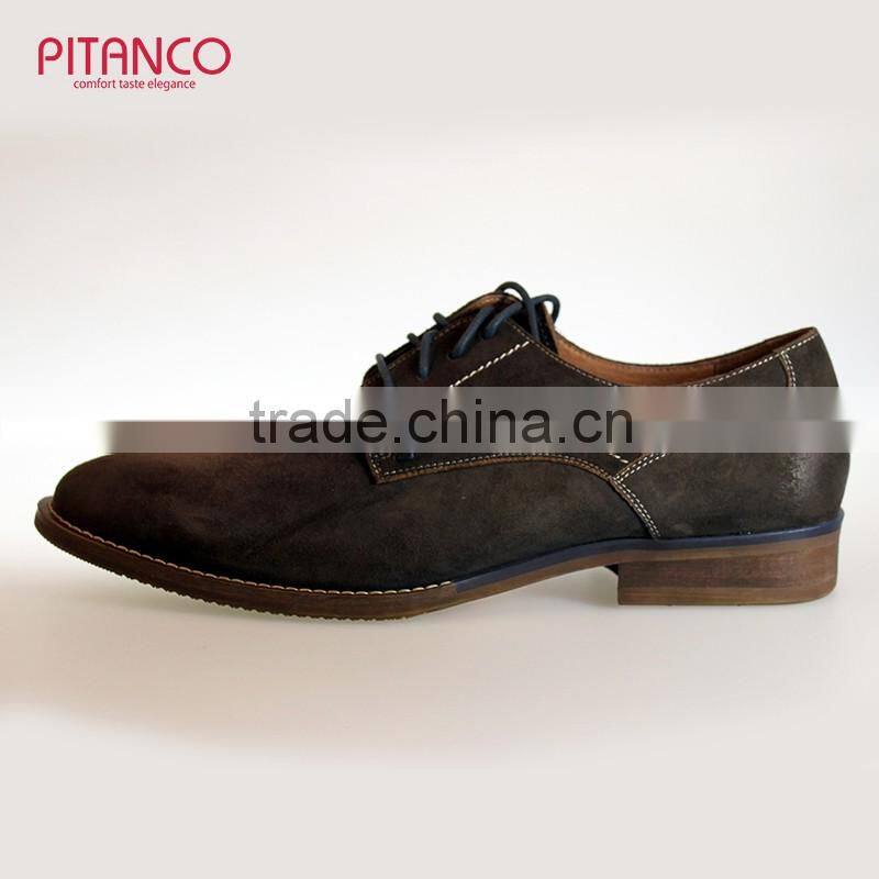 New style swede leather lace-up dress shoes for men