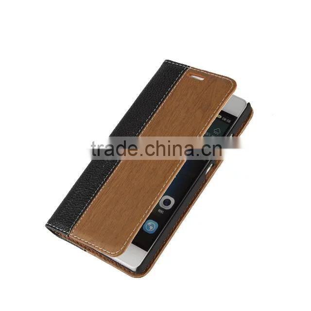 2016 New Products Wood Wallet Flip Cover Case Leather Mobile Phone Case for iPhone 6 iPhone 6 Plus 5.5 6s