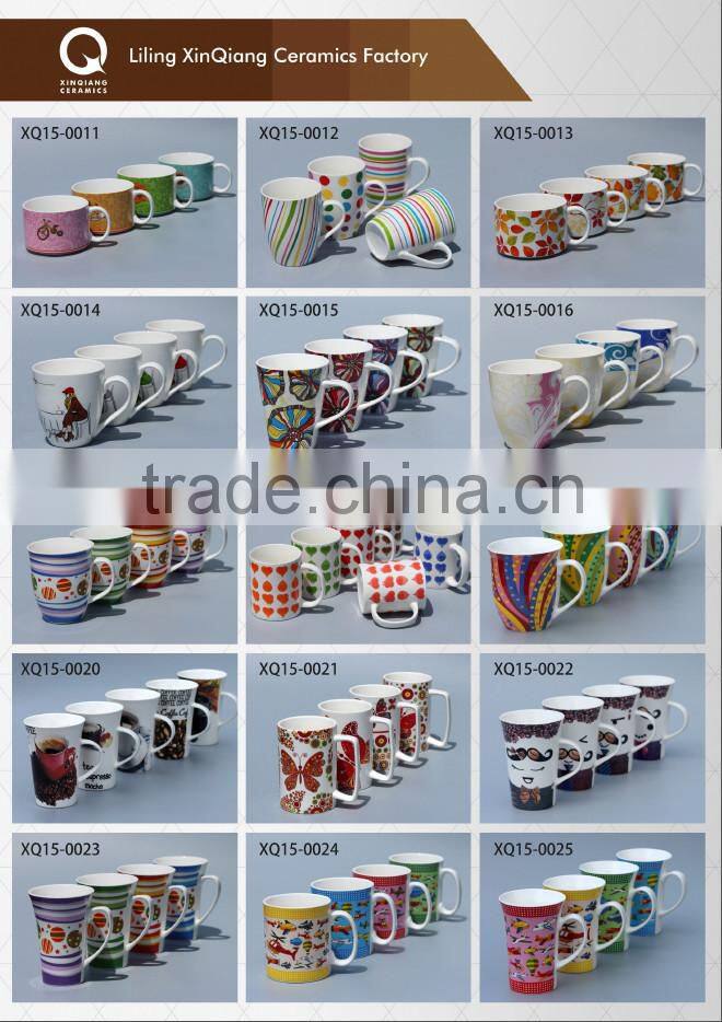 12oz coffee ceramic travel mugs with silicone lid and sleeve for heat protection