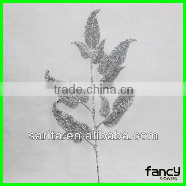 perfect royal artificial glitter leaves decoration