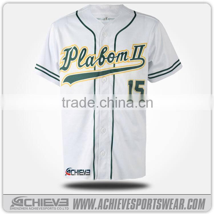custom design and printing full button baseball jersey