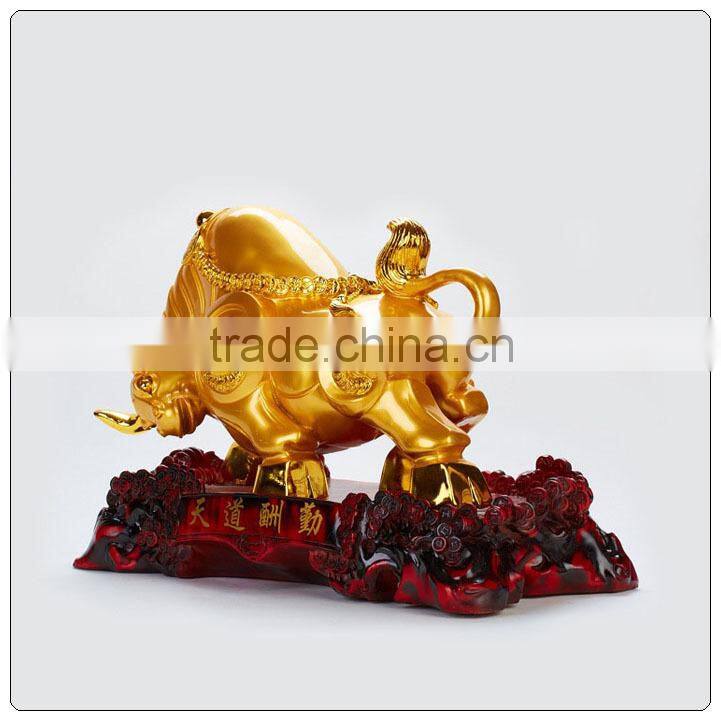 Chinese zodiac animals Resin OX ,24k golden ox resin statue