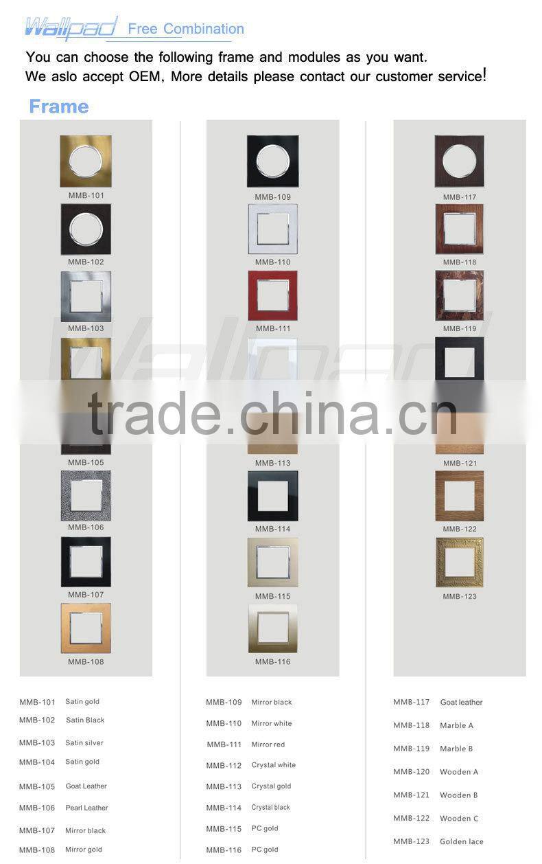 2015 China New Products Wallpad Luxury White Crystal Glass 1 Gang 3 Pin 15A UK Outlet Wall Light Electric Switch Socket