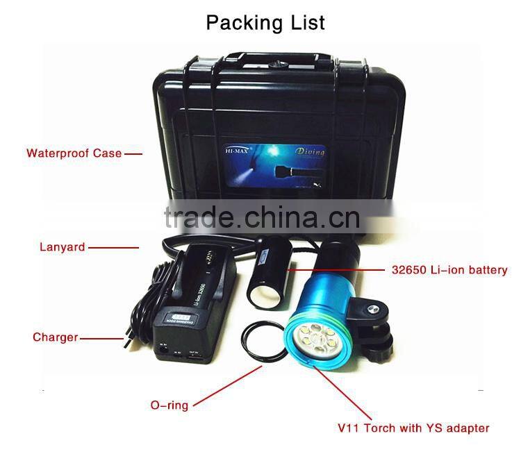 2015 Rechargeable Led Scuba Diving and Waterproof Torch For Underwater Explore