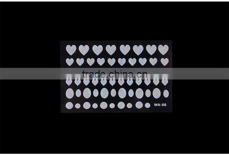 2016 Hot selling heart shape for 3D Nail art sticker wholesale