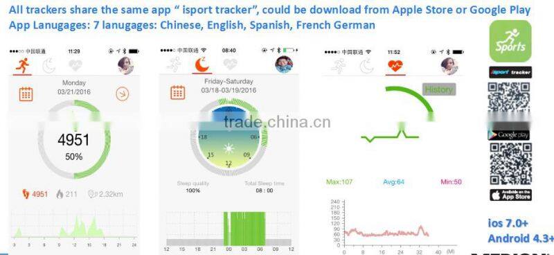 Heart rate fitness band bluetooth optical wrist heart rate monitor activity and sleep tracker