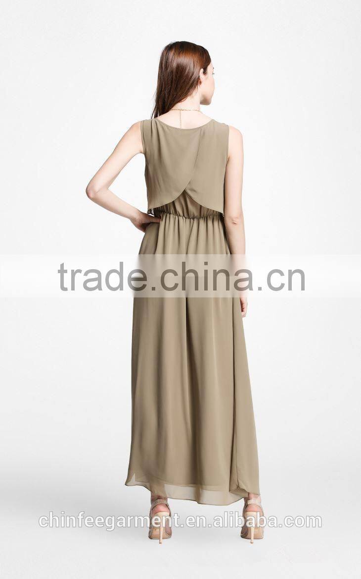 Casual Women Sleeveless Chiffon Maxi Dresses