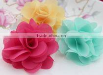 chiffon Gauze flower with diamond DIY Accessories 6.5CM 16 colors
