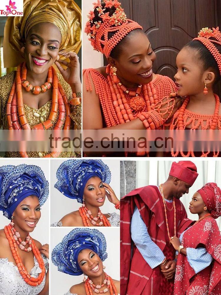 Dedicated coral beads necklace jewelry set/aso ebi jewelry set/fashion jewelry for women