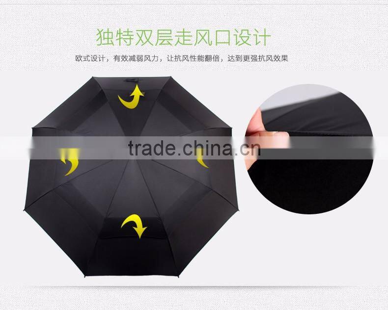 High quality windproof Pongee fabric custom printed types golf umbrellas