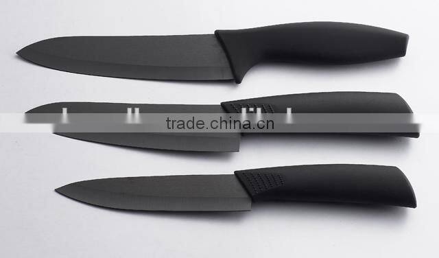 Best Ceramic Kitchen Knife set Black Mirror Finish Blade 4"+5"+6" assorted Knives set