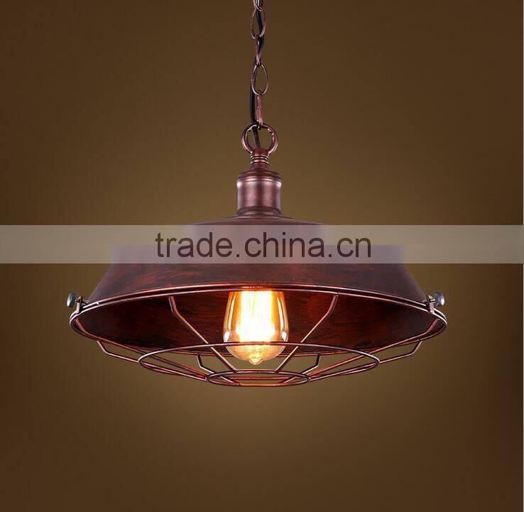 10 branches E27 antique brass single pendant light with black iron