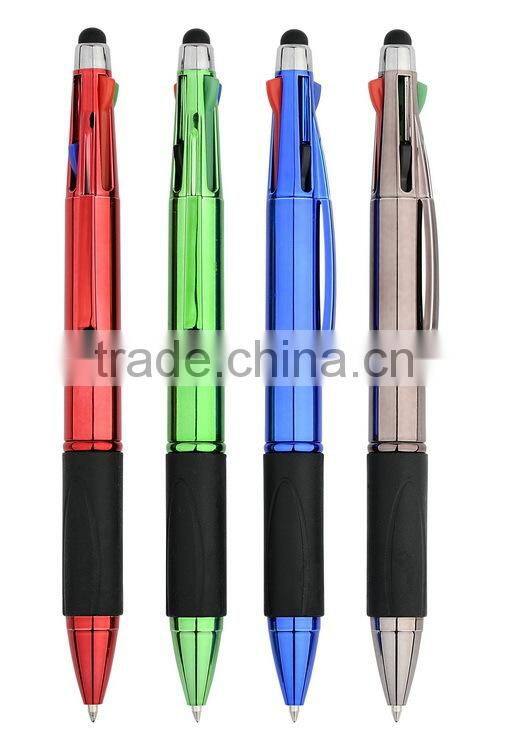 plastic brand 4 colors stylus pen