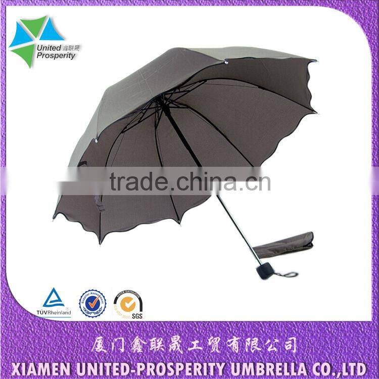 Popular item lace auto open and close 3 fold umbrella