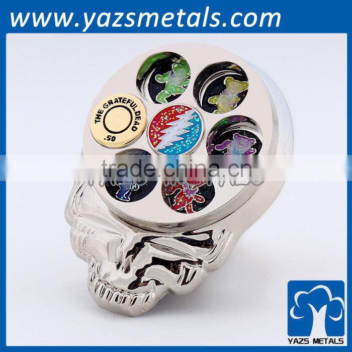 Manufacturer custom gold silver glitter metal dual layer spin coin