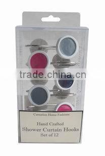 Shower curtain resin round style hooks
