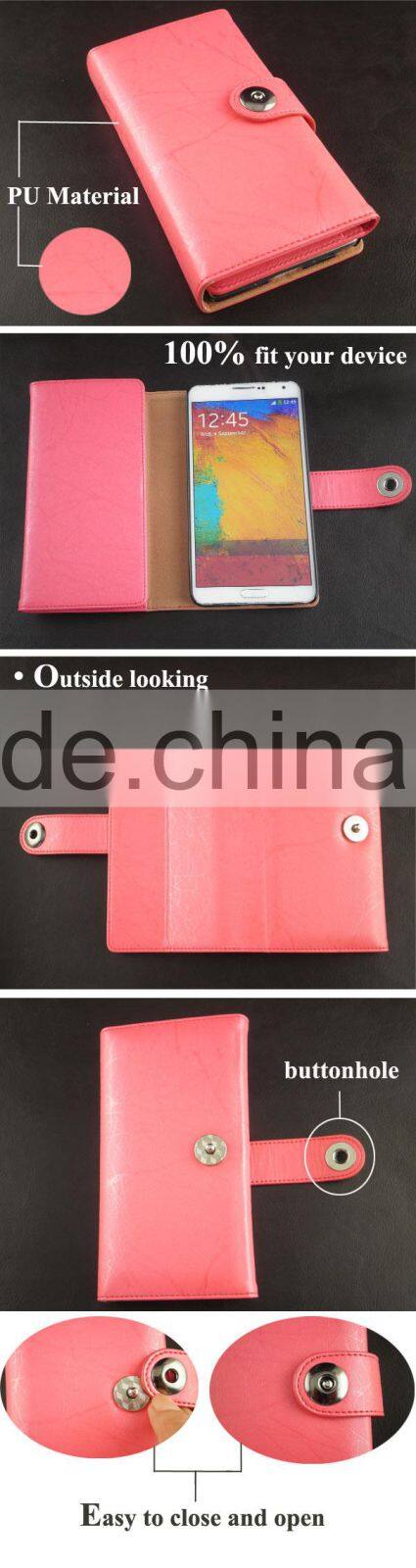 Multifuntional leather wallet cell phone accessory for samaung women pink low price china mobile phone cover