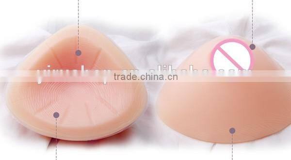triangle shape hot selling fake sexy silicone breast falsies for male cross dressing or female breast enhancements or prosthesis