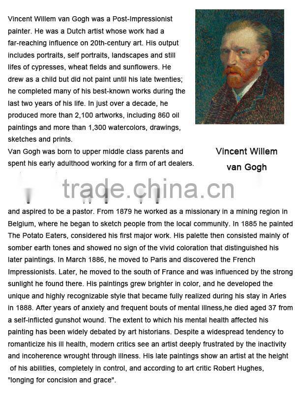 ROYI ART Van Gogh Oil Painting handing on wall decor of Peach Tree in Bloom (in memory of Mauve)