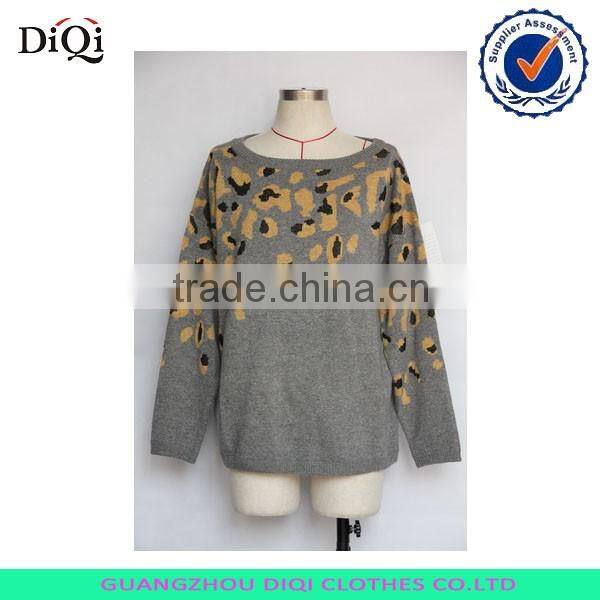 New design knitted print woolen women sweater