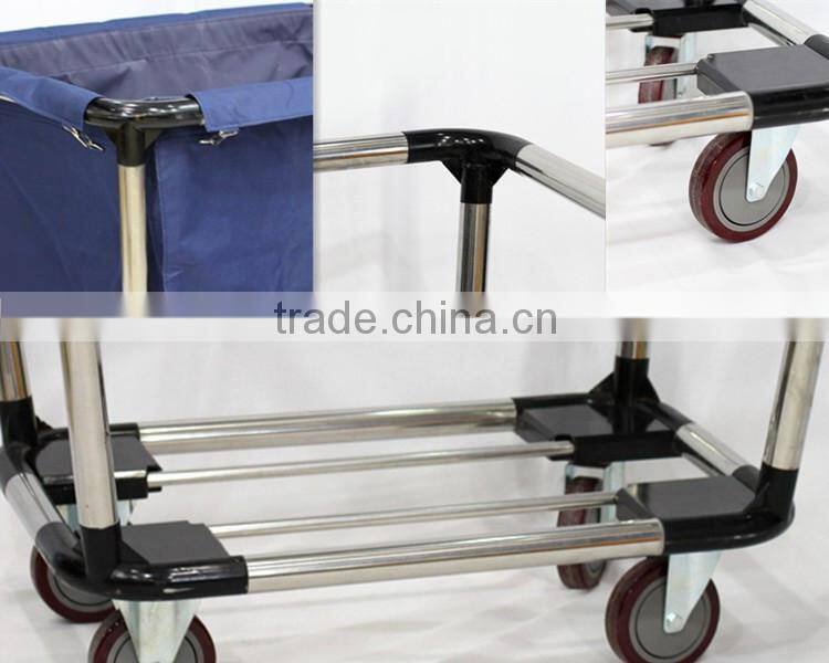 Stainless Steel Hotel Housekeeping Equipment/Hospital Cleaning Laundry Linen Cart