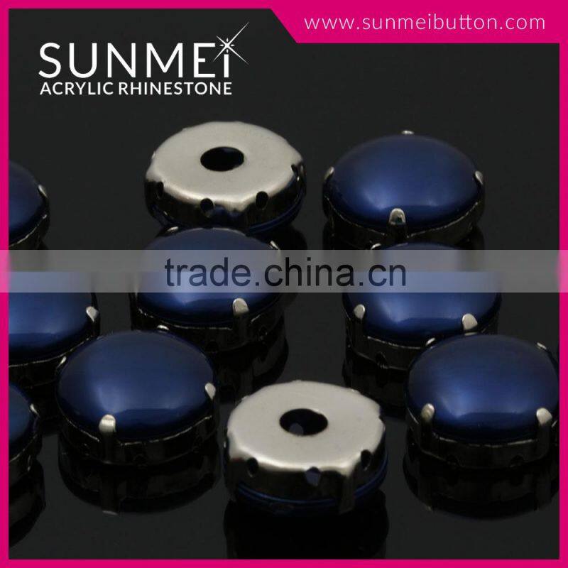 Fancy Brown Color Flat Back Craft Beads with Metal Claws for Sewing