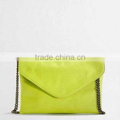 Factory leather envelope clutch