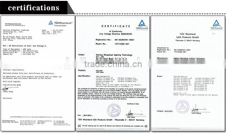 2015 new style Antique LED filament C35 full glass flame lamp l4W E12 110V dimmable