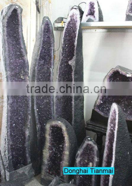 Large Natural Amethyst Fengshui Geode / Amethyst Carves for Sale
