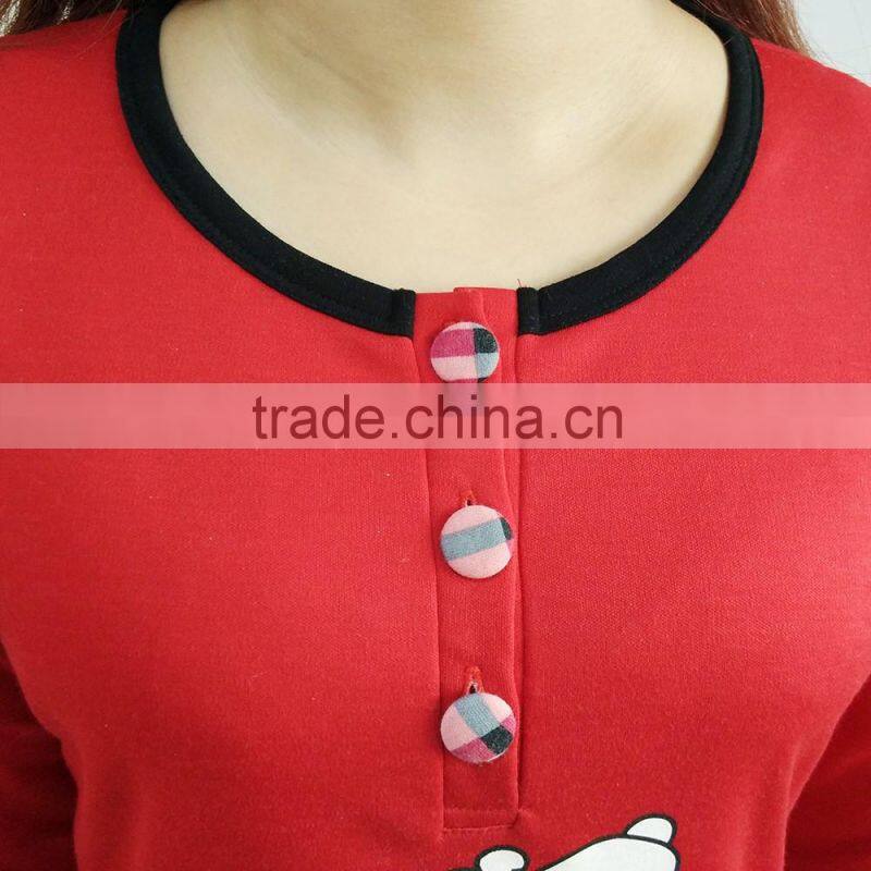 Kevince flannel & interlock pyjamas 3pcs set knitting woman clothing nightwear homewear MOQ 1000sets