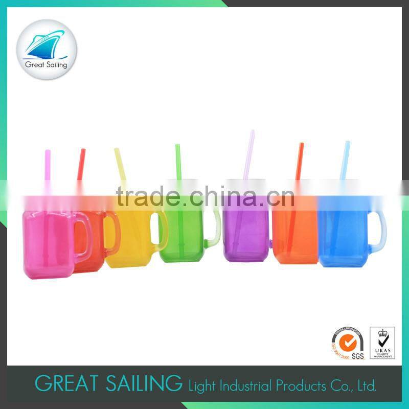 clear glass bottles with handle and straw