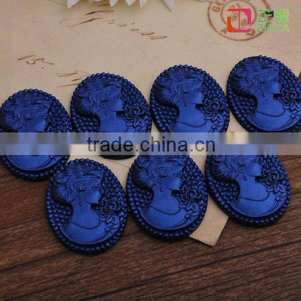 Fashion flat back resin lady cameo wholesale