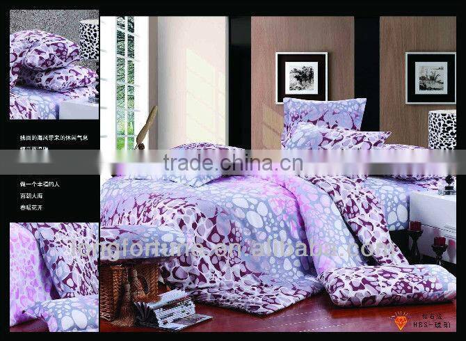 luxury reactive printed four pieces bedding set