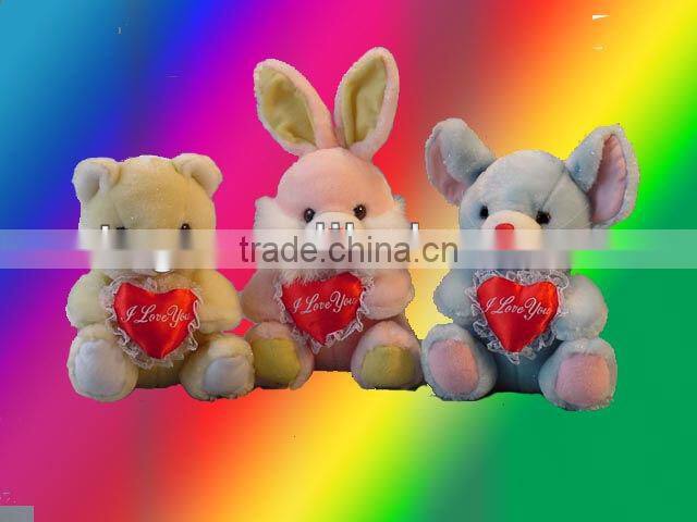 Lovely Valentine Twin Rabbit with heart cushion