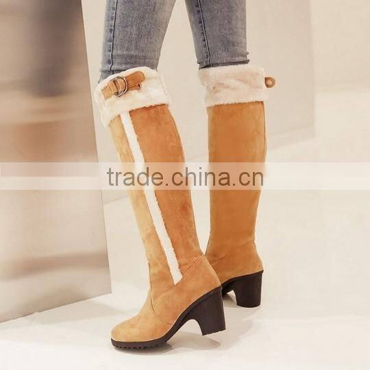 2016 Factory sell chunky heel high heel long boots sexy knee boots for women CP6626