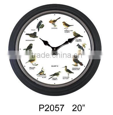 large promotional plastic bird sounds wall clock