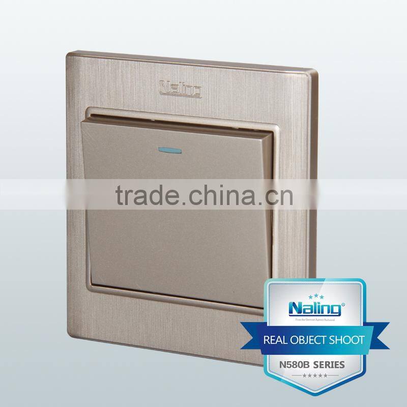 brushed champagne 1 gang 1 way electric wall switch