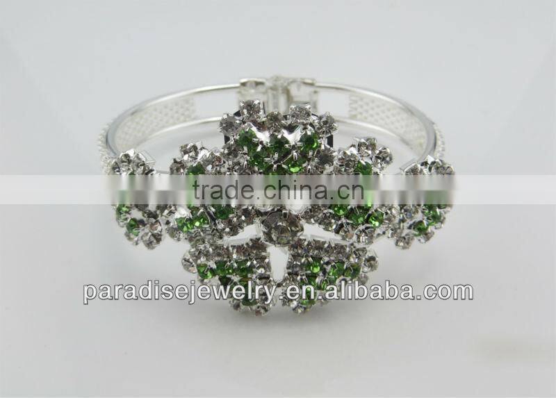 Heart shape design handmade rhinestone alloy cuff bracelet&bangle -SB0010