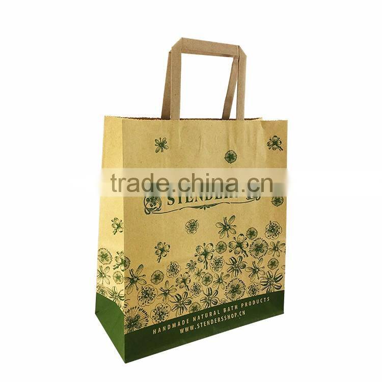 Paper bag kraft paper goods shopping paper bags custom printed logo takeout food paper bag wholesale