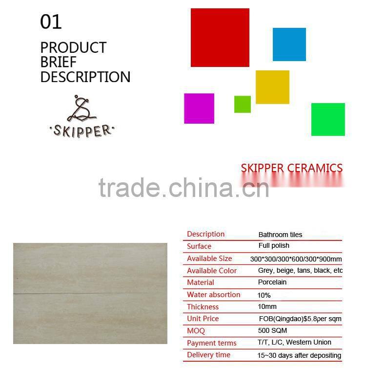 bathroom tiles, polished tile, bathroom tiles, Zibo tile YD RY93236