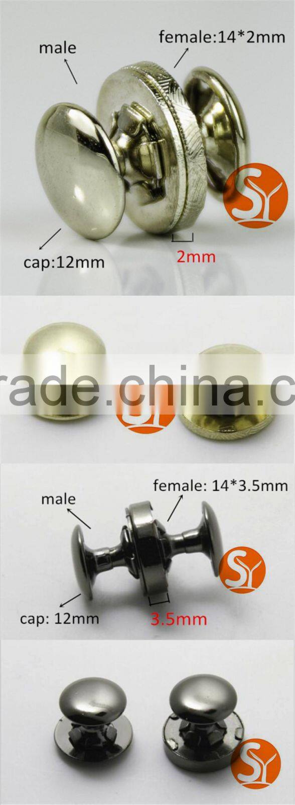 Glasses case metal fitting eyelet magnetic snap black nickel 17*2mm