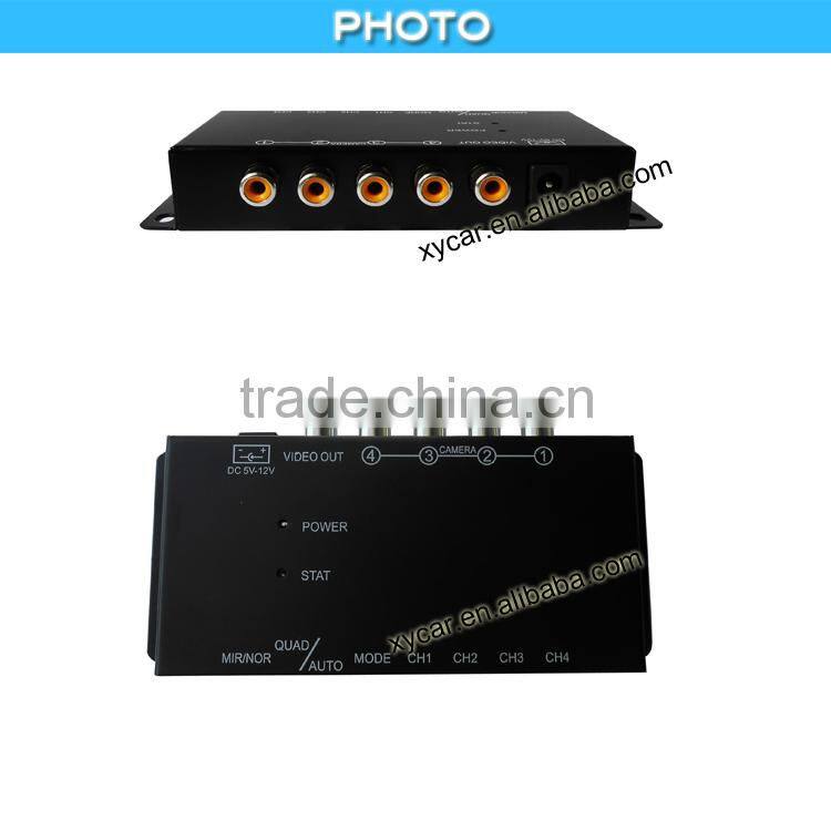 360 bird view Press key and remote controller Mini car camera video splitter XY-6028