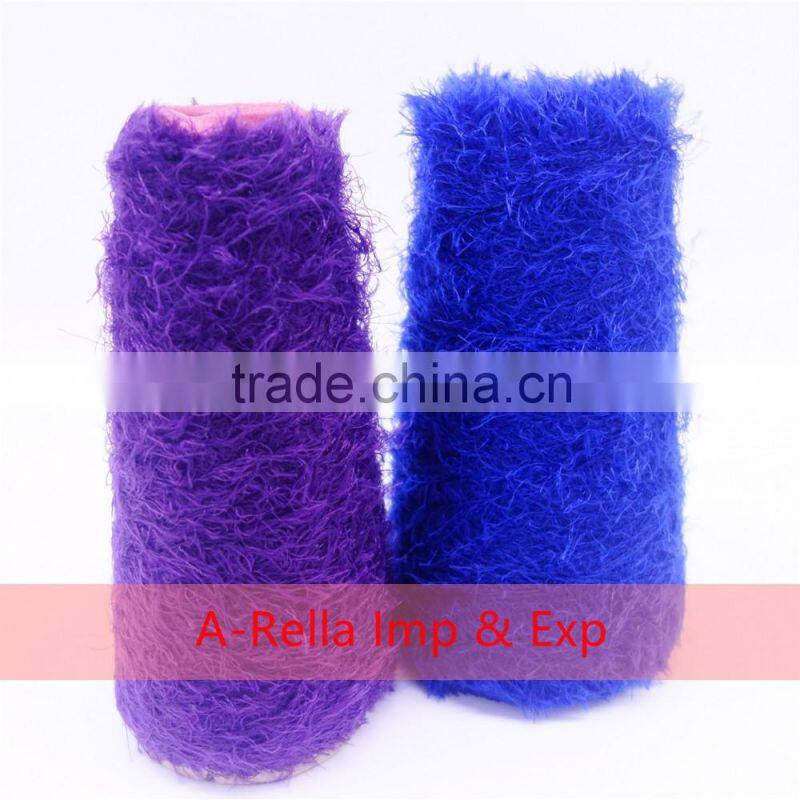 100% nylon feather yarn , with heat setting , nylon feather yarn