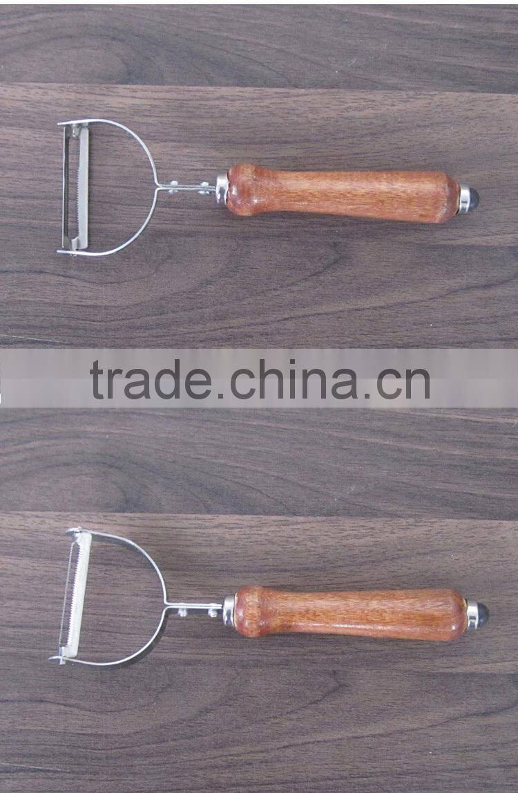 free shipping!wholesale stainless steel vegetable&fruit peeler with wooden handle P19