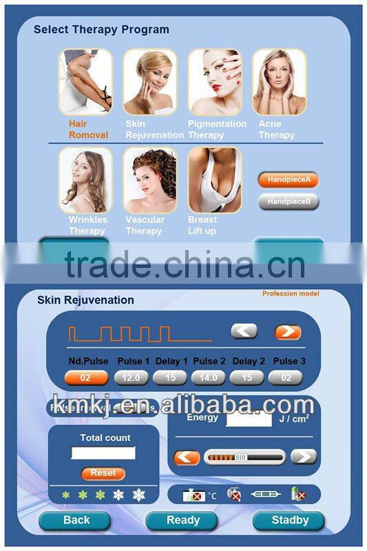 2016 New elight+ipl beauty machine with 9 sapphire filters ( CE,ISO,FDA TUV)