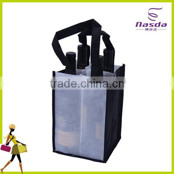 promotional oganza wine bag,nonwoven wine bag bag in box,high quality 4 bottle wine bag